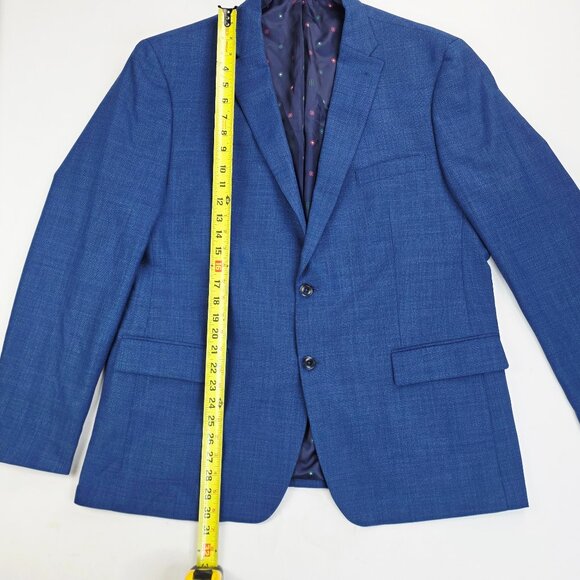 Tommy Hilfiger Size 46R Mens Blue Sport Jacket Blazer Wool Blend Two Back Slit - Picture 12 of 15